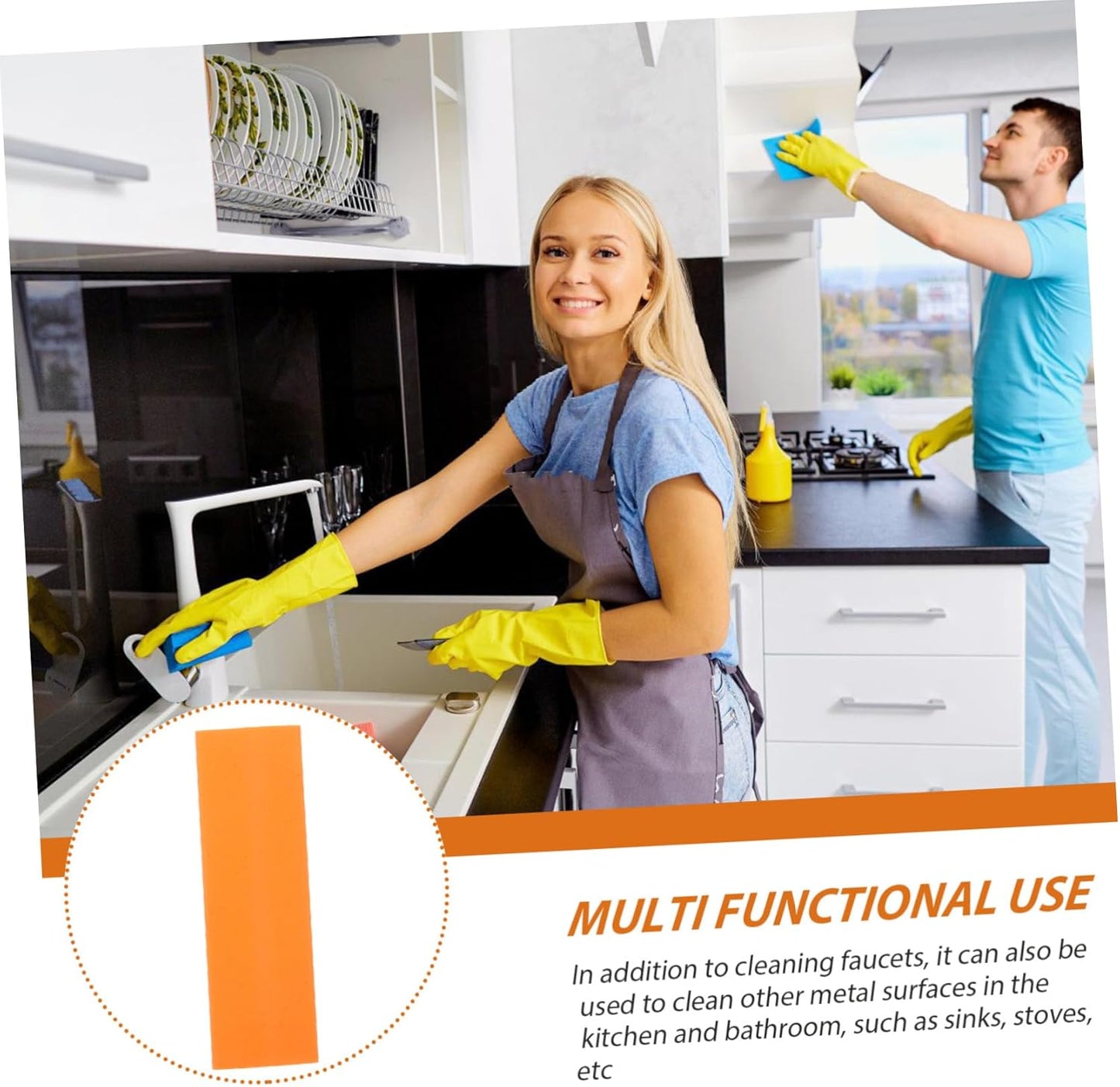Multipurpose Rubber Eraser for Limescale and Rust Stains Kitchen Bathroom Cleaner for Stainless Steel and More Reusable and Easy to Clean