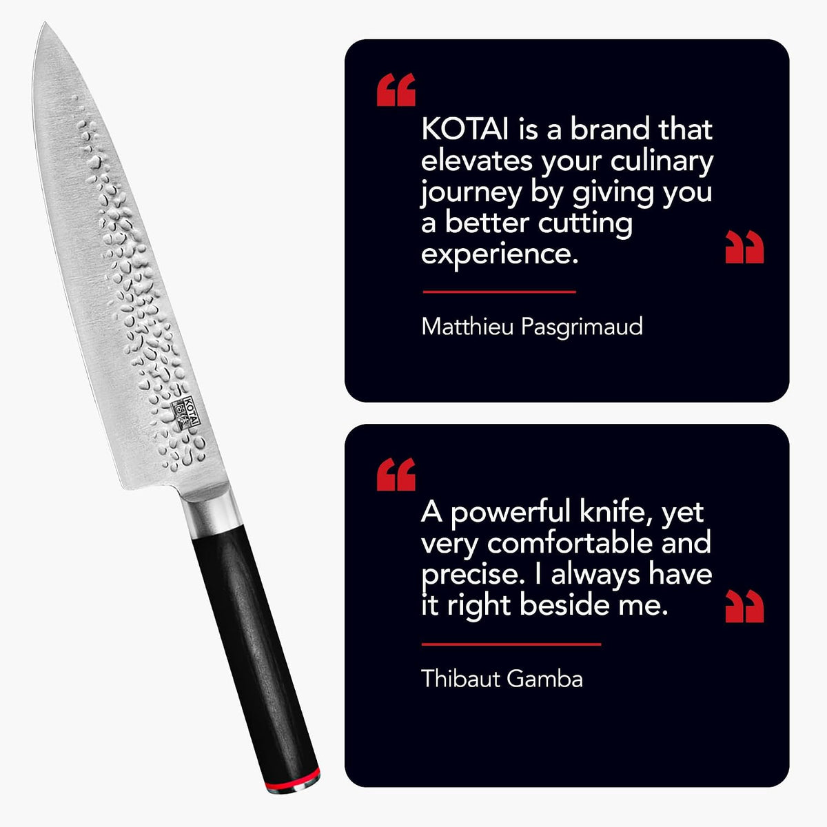 Gyuto 8 inch Chef Kitchen Knife | Ultra Sharp Japanese 440C Stainless Steel | Hammered Tsuchime Finish | Pakkawood Handle | Hidden Full Tang | Pakka Collection Professional Chef Knife