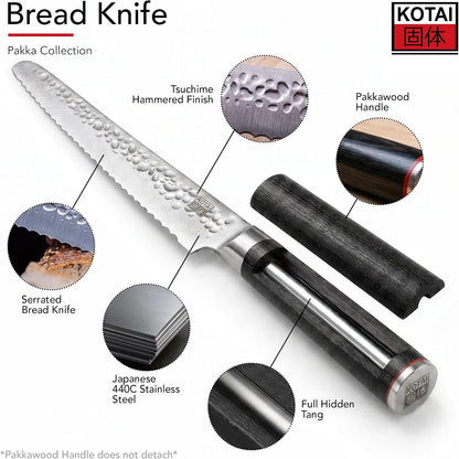 Gyuto 8 inch Chef Kitchen Knife | Ultra Sharp Japanese 440C Stainless Steel | Hammered Tsuchime Finish | Pakkawood Handle | Hidden Full Tang | Pakka Collection Professional Chef Knife
