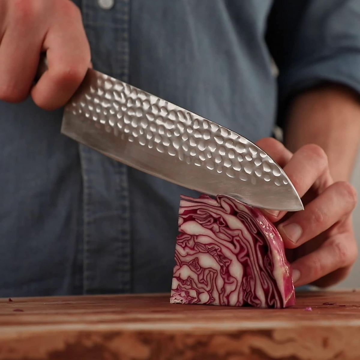 Gyuto 8 inch Chef Kitchen Knife | Ultra Sharp Japanese 440C Stainless Steel | Hammered Tsuchime Finish | Pakkawood Handle | Hidden Full Tang | Pakka Collection Professional Chef Knife