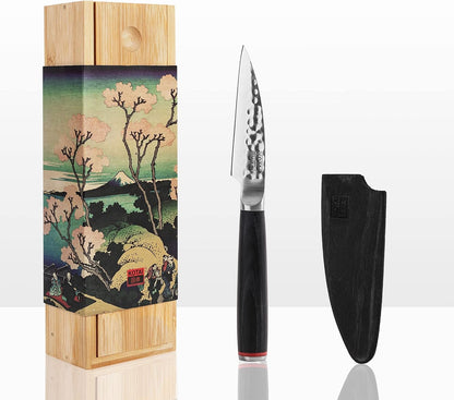 Gyuto 8 inch Chef Kitchen Knife | Ultra Sharp Japanese 440C Stainless Steel | Hammered Tsuchime Finish | Pakkawood Handle | Hidden Full Tang | Pakka Collection Professional Chef Knife