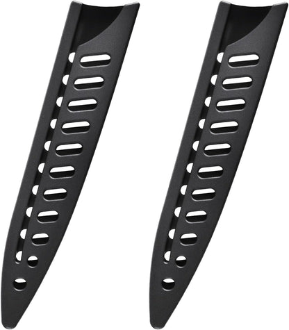 2 Pcs Safety Knife Cover Sleeves for 5 Inch General-Purpose Knife Sheath Blade Protector for Home Kitchen PP Universal Knife Sheath for Knife Protection Black