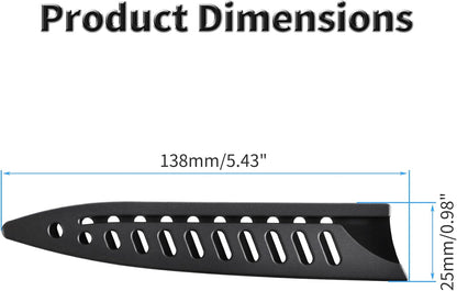 2 Pcs Safety Knife Cover Sleeves for 5 Inch General-Purpose Knife Sheath Blade Protector for Home Kitchen PP Universal Knife Sheath for Knife Protection Black