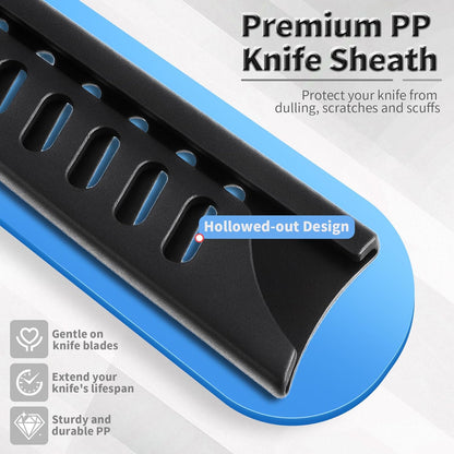 2 Pcs Safety Knife Cover Sleeves for 5 Inch General-Purpose Knife Sheath Blade Protector for Home Kitchen PP Universal Knife Sheath for Knife Protection Black