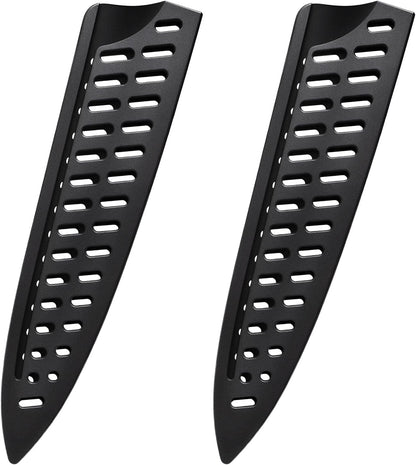 2 Pcs Safety Knife Cover Sleeves for 5 Inch General-Purpose Knife Sheath Blade Protector for Home Kitchen PP Universal Knife Sheath for Knife Protection Black