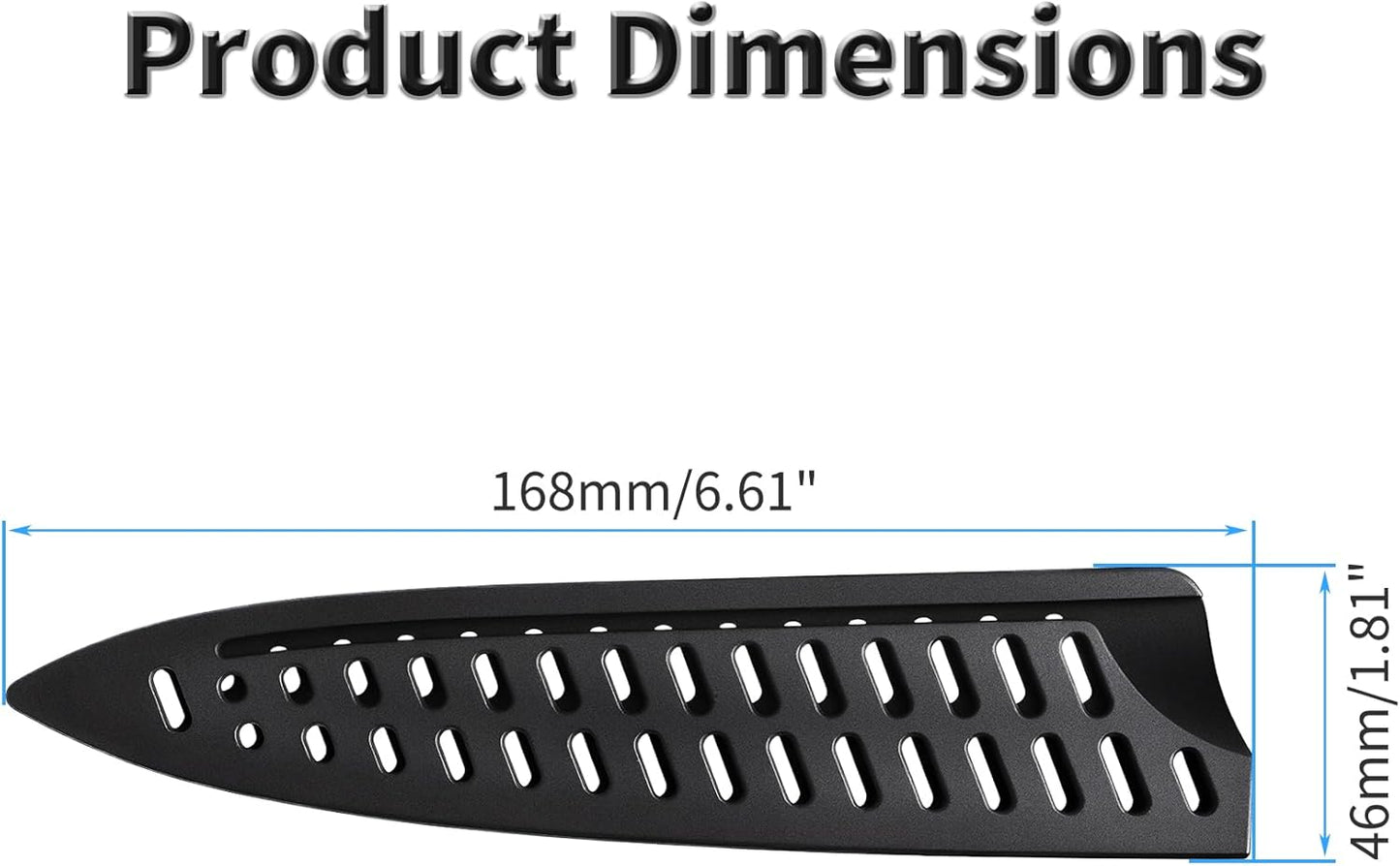 2 Pcs Safety Knife Cover Sleeves for 5 Inch General-Purpose Knife Sheath Blade Protector for Home Kitchen PP Universal Knife Sheath for Knife Protection Black