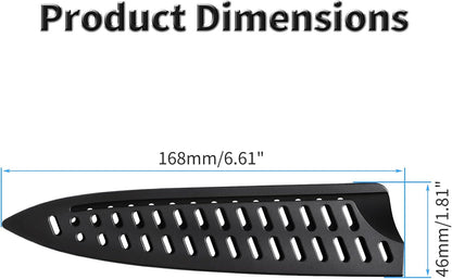 2 Pcs Safety Knife Cover Sleeves for 5 Inch General-Purpose Knife Sheath Blade Protector for Home Kitchen PP Universal Knife Sheath for Knife Protection Black