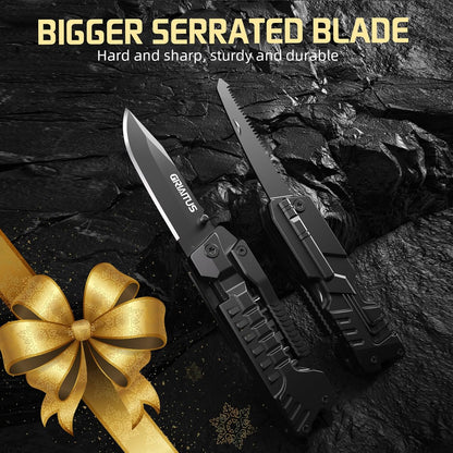17-in-1 Multitool Knife, Multi-Tool Gift for Men, Camping EDC Pocket Knife | Stocking Stuffers Gifts for Men Dad from Daughter Son, Unique Practical Birthday Gifts for Husband Boyfriend Father Outdoor