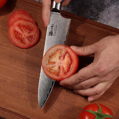 Chef Knife 8 Inch, Japanese Damascus Kitchen Knife, VG10 Steel | High Carbon Stainless Steel, Ultra Sharp Chef Knife Ergonomic Handle with GIFT BOX
