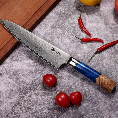 Chef Knife 8 Inch, Japanese Damascus Kitchen Knife, VG10 Steel | High Carbon Stainless Steel, Ultra Sharp Chef Knife Ergonomic Handle with GIFT BOX