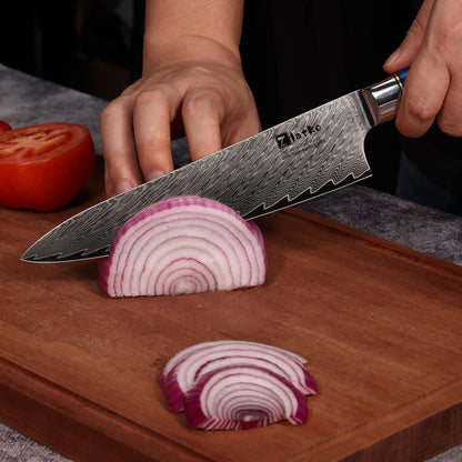 Chef Knife 8 Inch, Japanese Damascus Kitchen Knife, VG10 Steel | High Carbon Stainless Steel, Ultra Sharp Chef Knife Ergonomic Handle with GIFT BOX
