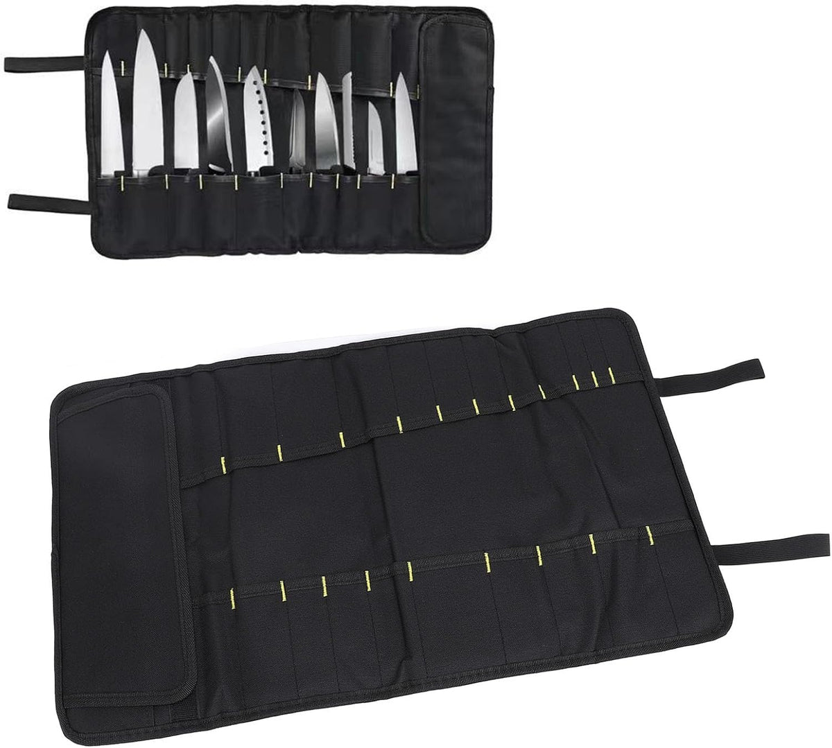 Chef Knife Roll Bag, 20 Slots Canvas Knife Carrying Case Pocket Knife Case Knife Travel Case Roll up Knife Bag Knife Storage Bag for Home Kitchen Travel Camping (Red)