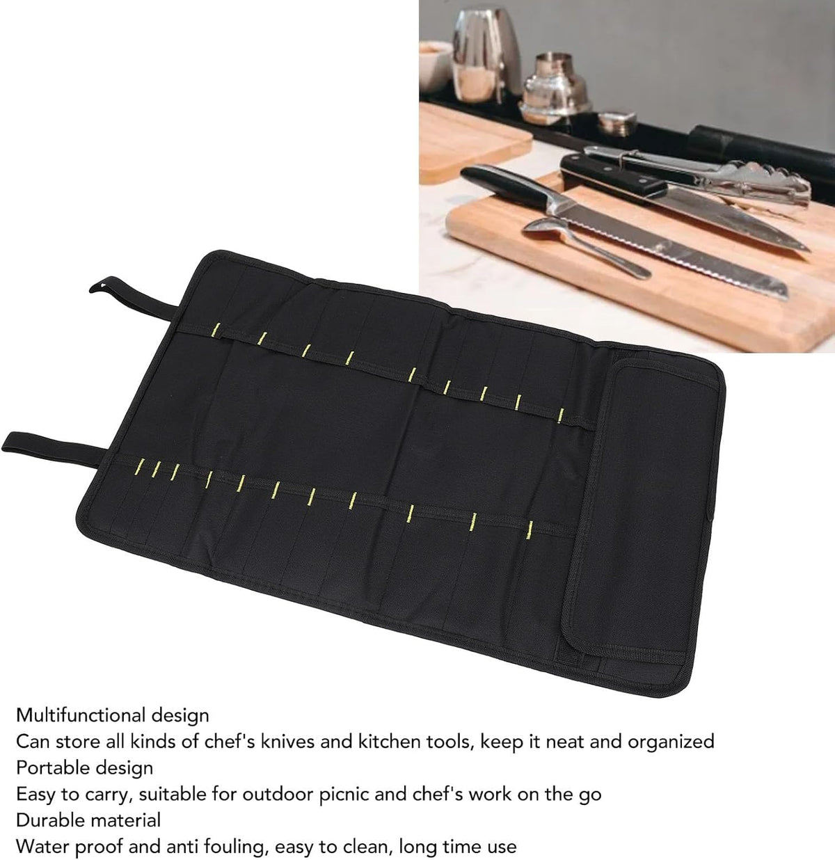 Chef Knife Roll Bag, 20 Slots Canvas Knife Carrying Case Pocket Knife Case Knife Travel Case Roll up Knife Bag Knife Storage Bag for Home Kitchen Travel Camping (Red)