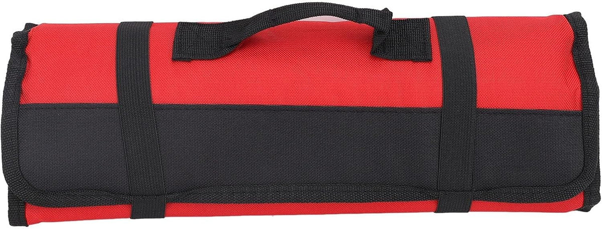 Chef Knife Roll Bag, 20 Slots Canvas Knife Carrying Case Pocket Knife Case Knife Travel Case Roll up Knife Bag Knife Storage Bag for Home Kitchen Travel Camping (Red)