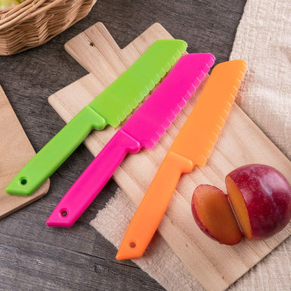 10 Pcs Kid Knife Plastic Kids Safe Knives for Real Cooking | kid knife,kids knife set for real cooking,nylon,kitchen cooking set bulk,children toddler cooking