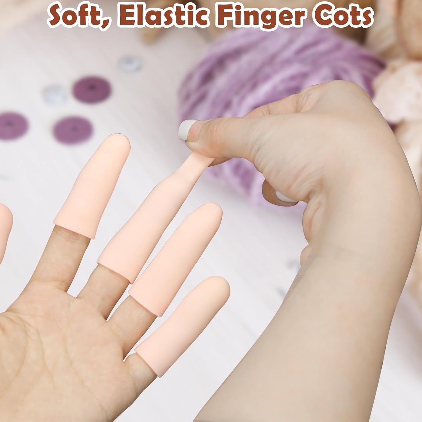 20Pcs Gel Finger Cots Thumb Protector, Silicone Finger Sleeves Cover Protection Tips, Finger Gloves Caps Protectors for Wounds Hand Eczema Arthritis Cracking (Nude)