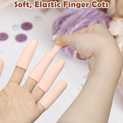 20Pcs Gel Finger Cots Thumb Protector, Silicone Finger Sleeves Cover Protection Tips, Finger Gloves Caps Protectors for Wounds Hand Eczema Arthritis Cracking (Nude)