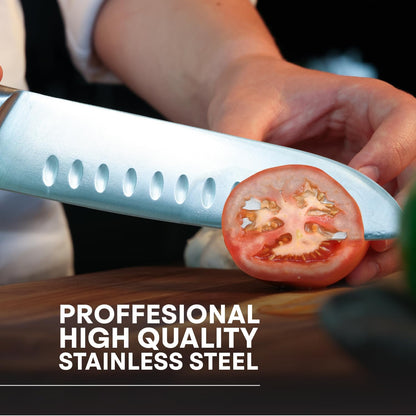 Chef Knife Set with Bag, Knife Roll Set with 5 Professional Quality Kitchen Knives for Precision Home Cooking, High Carbon Stainless Steel Blades & Triple Riveted Handles
