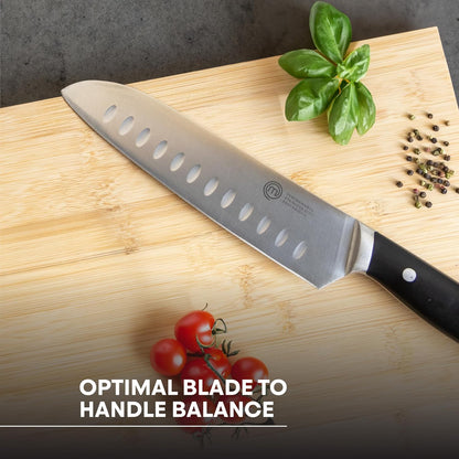 Chef Knife Set with Bag, Knife Roll Set with 5 Professional Quality Kitchen Knives for Precision Home Cooking, High Carbon Stainless Steel Blades & Triple Riveted Handles