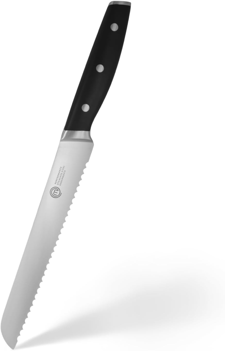 Chef Knife Set with Bag, Knife Roll Set with 5 Professional Quality Kitchen Knives for Precision Home Cooking, High Carbon Stainless Steel Blades & Triple Riveted Handles