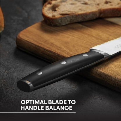 Chef Knife Set with Bag, Knife Roll Set with 5 Professional Quality Kitchen Knives for Precision Home Cooking, High Carbon Stainless Steel Blades & Triple Riveted Handles