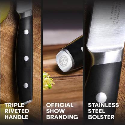 Chef Knife Set with Bag, Knife Roll Set with 5 Professional Quality Kitchen Knives for Precision Home Cooking, High Carbon Stainless Steel Blades & Triple Riveted Handles