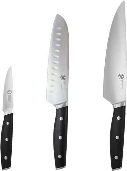 Chef Knife Set with Bag, Knife Roll Set with 5 Professional Quality Kitchen Knives for Precision Home Cooking, High Carbon Stainless Steel Blades & Triple Riveted Handles