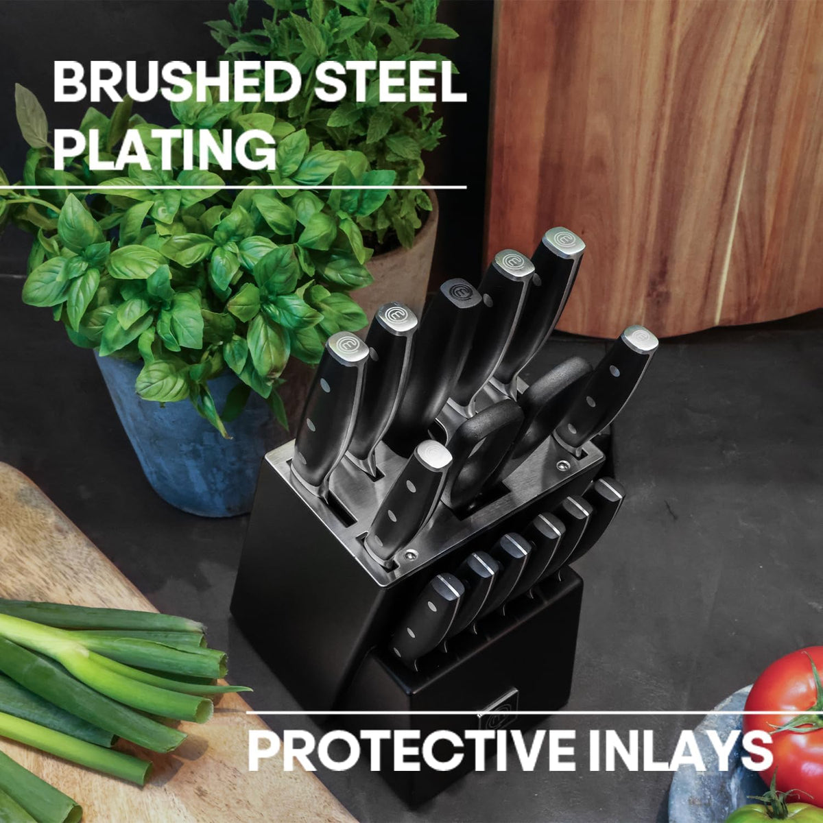 Chef Knife Set with Bag, Knife Roll Set with 5 Professional Quality Kitchen Knives for Precision Home Cooking, High Carbon Stainless Steel Blades & Triple Riveted Handles