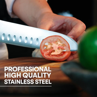Chef Knife Set with Bag, Knife Roll Set with 5 Professional Quality Kitchen Knives for Precision Home Cooking, High Carbon Stainless Steel Blades & Triple Riveted Handles