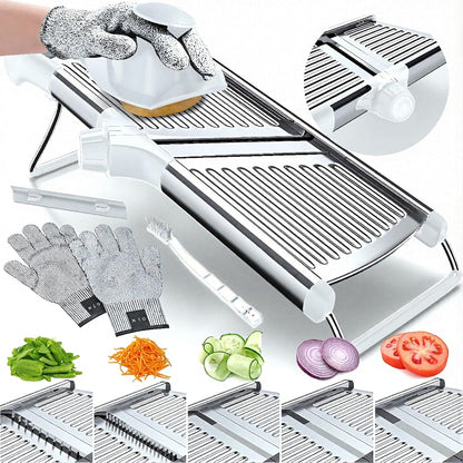 Gramercy Mandoline Slicer for Kitchen with 12 Slice Settings, Black Edition