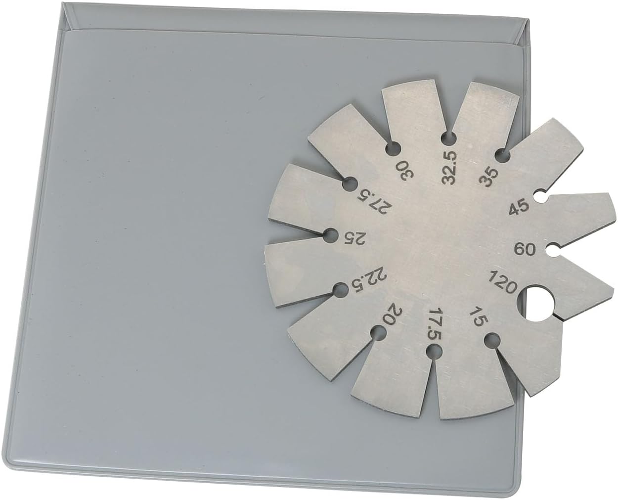 15-120 Degree Round Shape Knife Angle Finder Knife Blade Angle Gauge Stainless Steel Bevel Gauge Ax Angle Gauge for Measuring Knife Angle