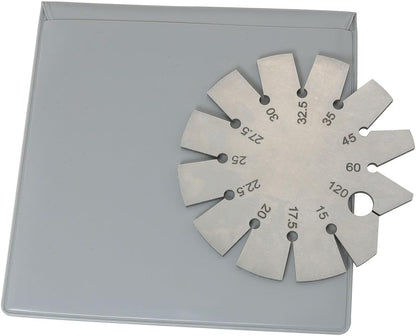 15-120 Degree Round Shape Knife Angle Finder Knife Blade Angle Gauge Stainless Steel Bevel Gauge Ax Angle Gauge for Measuring Knife Angle