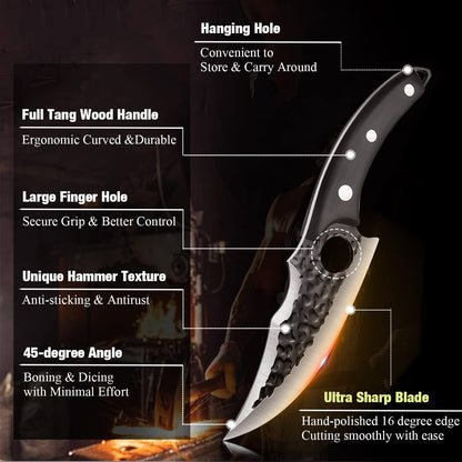 DRGSKL Damascus Fillet Knife 7 Inch - VG10 Razor Sharp Slicing Knife