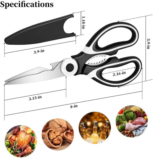 Kitchen Shears - Kitchen Scissors Heavy Duty Stainless Steel Food Shears for Cutting Meat, Fish, Poultry Shears Multipurpose Utility Scissors