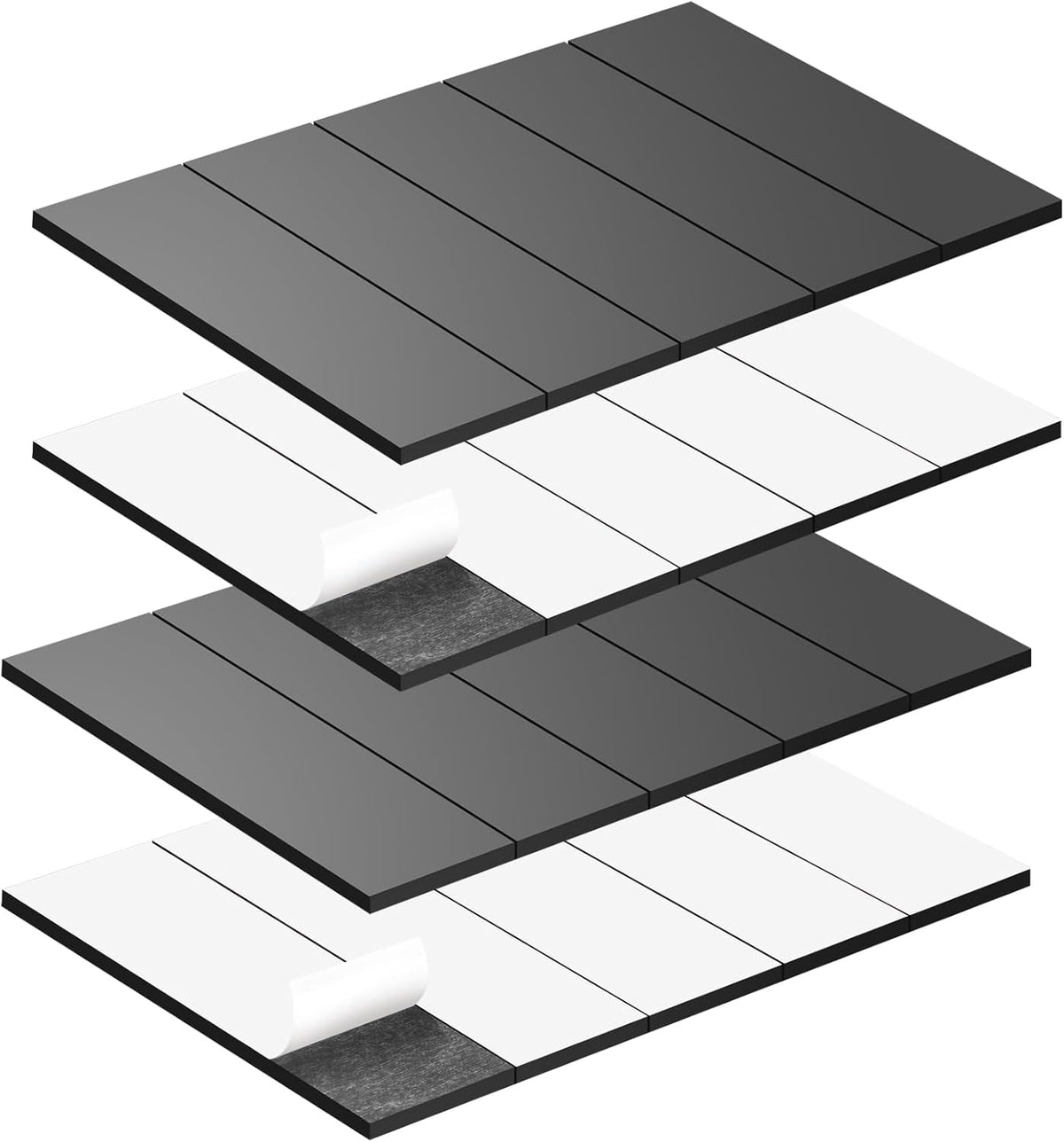 Magnetic Strips with Adhesive Backing,20 Pack Strong Self Sticky Back Magnet Tapes - 3" x 0.79" (75 x 20 x 2 mm), Flexible Durable Stick on Magnets for Fridge, DIY, Crafts, Teacher, Photo