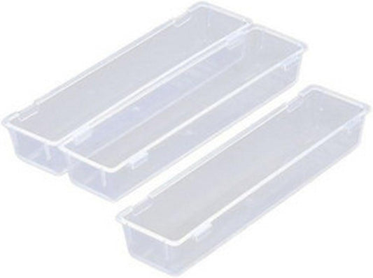 Japanese Drawer Organizers Set of 3, Utensil Tray for Fork Spoon Chopstick Knife, Silverware Organizer, Tool Tray, Cosmetic and Stationery Organizer, Made in Japan