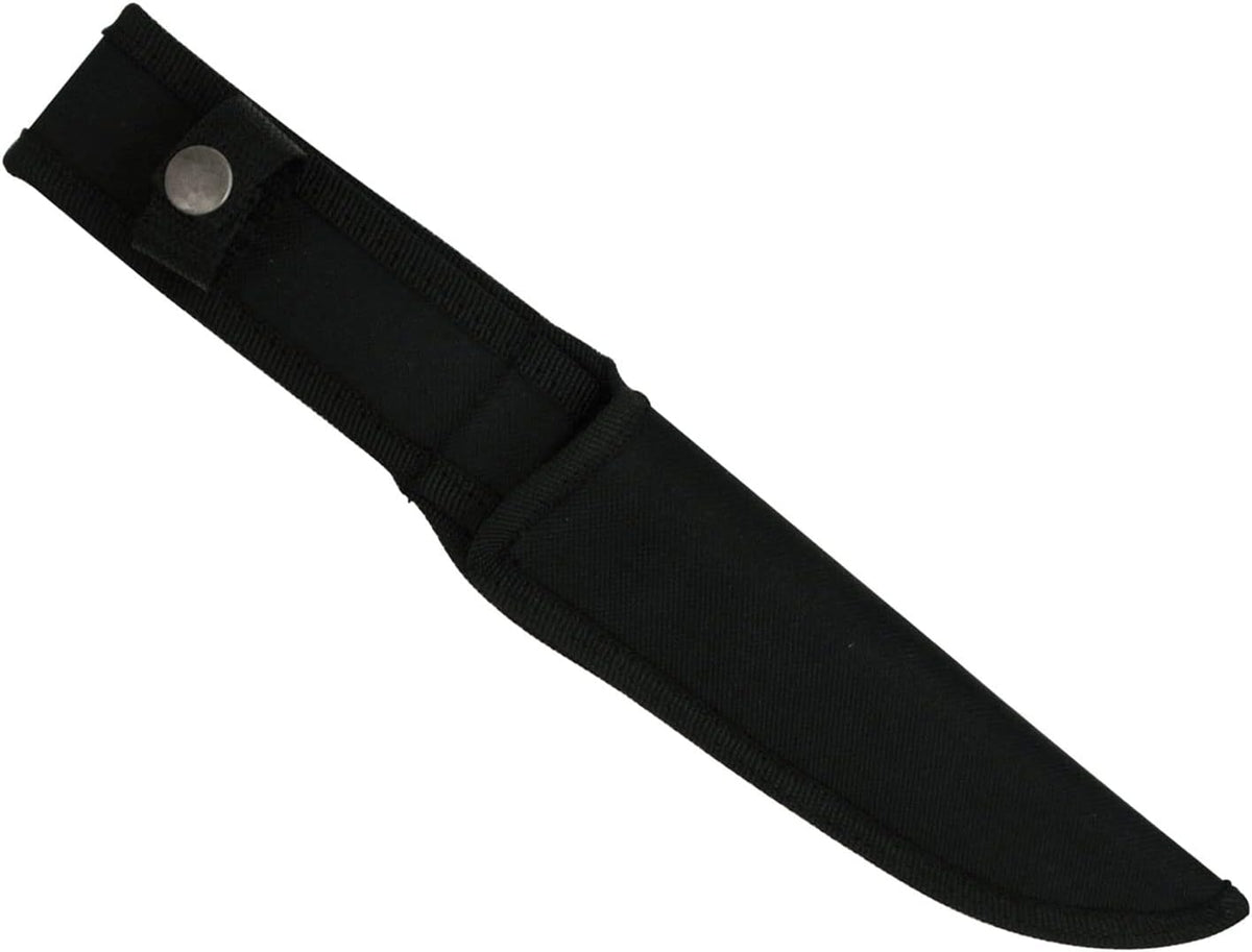 Outdoors Fixed Blade Knife - 12.5-in Overall, Satin Finish Stainless Steel Blade, Wood Handle, Includes Nylon Sheath - Hunting, Camping, Survival - ER-012