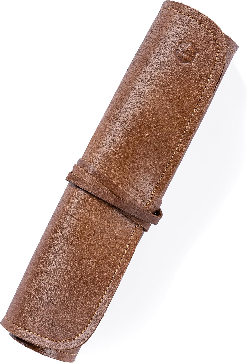 Knife Roll Bag Genuine Leather – Chef`s knife bag 7 slots/for up to 11" knives – Leather Knife Case Steve (brown)