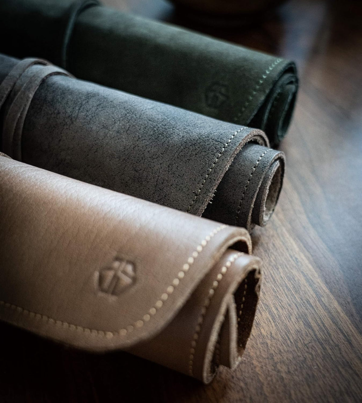Knife Roll Bag Genuine Leather – Chef`s knife bag 7 slots/for up to 11" knives – Leather Knife Case Steve (brown)