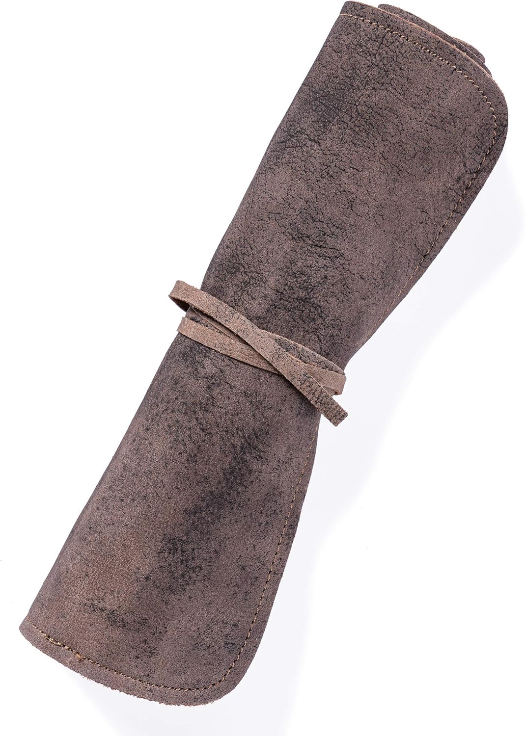 Knife Roll Bag Genuine Leather – Chef`s knife bag 7 slots/for up to 11" knives – Leather Knife Case Steve (brown)