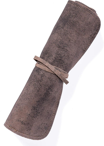 Knife Roll Bag Genuine Leather – Chef`s knife bag 7 slots/for up to 11" knives – Leather Knife Case Steve (brown)