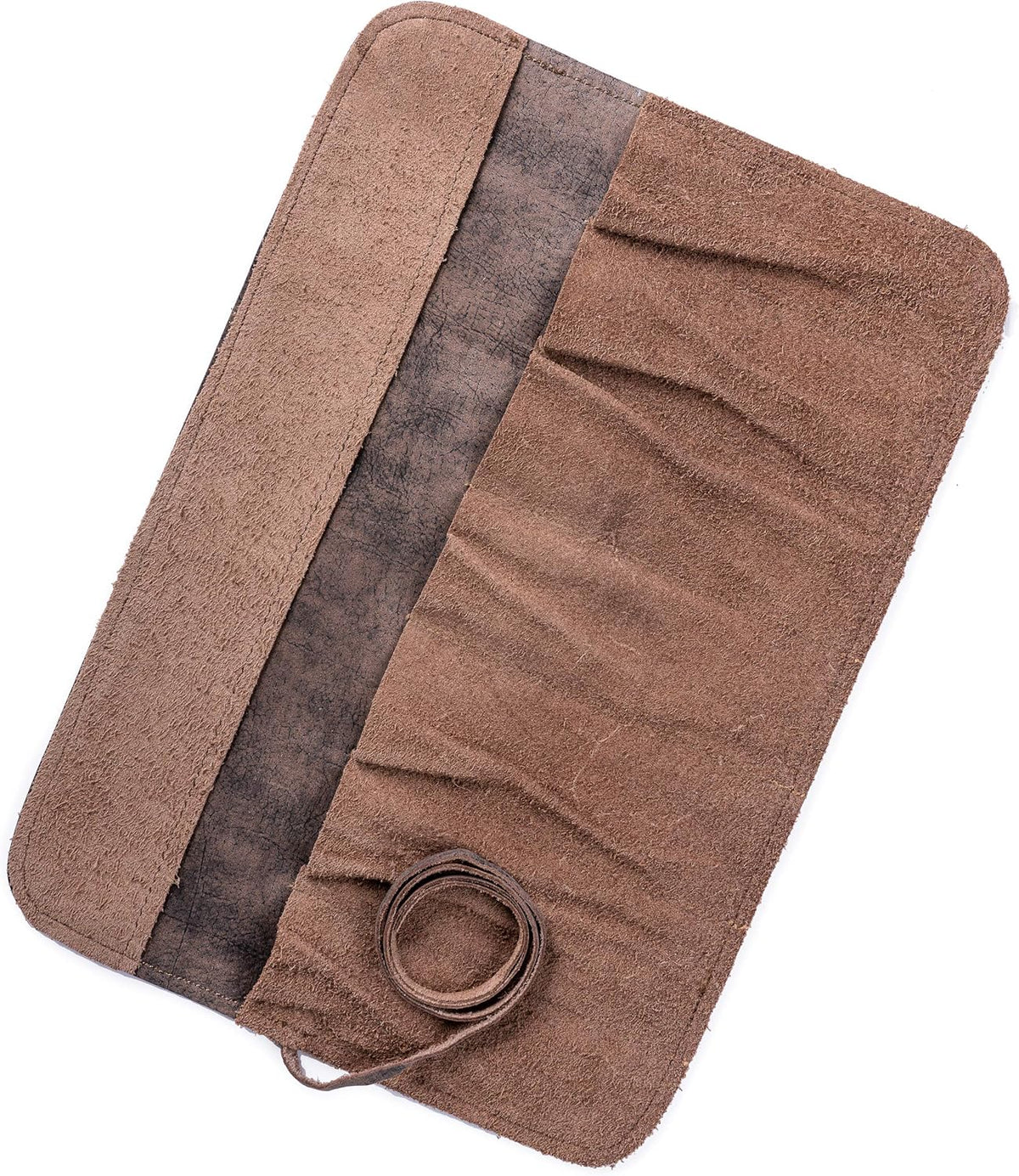 Knife Roll Bag Genuine Leather – Chef`s knife bag 7 slots/for up to 11" knives – Leather Knife Case Steve (brown)