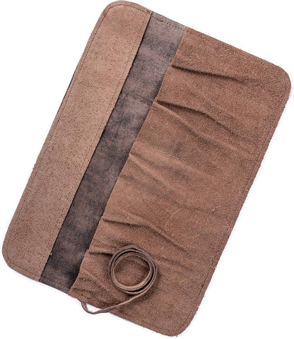 Knife Roll Bag Genuine Leather – Chef`s knife bag 7 slots/for up to 11" knives – Leather Knife Case Steve (brown)