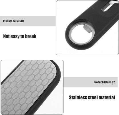 Stainless Steel Sharpening Stone Multifunctional Portable Whetstone Holder Quick Knife Sharpener for Home Kitchen Black