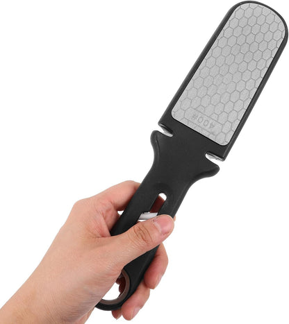 Stainless Steel Sharpening Stone Multifunctional Portable Whetstone Holder Quick Knife Sharpener for Home Kitchen Black