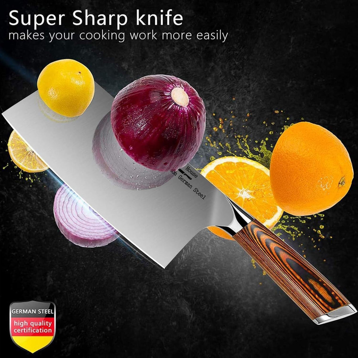 Cleaver Knife Ultra Sharp Meat Cleaver 7 inch Butcher Knife. High Carbon German Stainless Steel Chef Knives for Kitchen and Restaurant