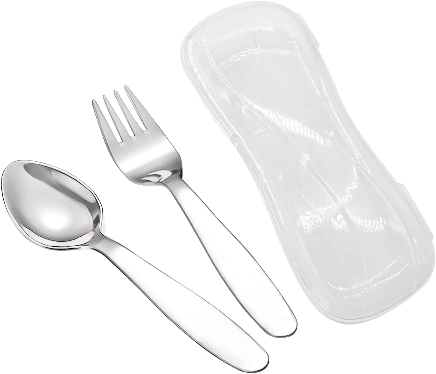 3 Pieces Children Fork Spoon Knife Set with Travel Case for Lunch Box, 18/8 Stainless Steel Kids Silverware Flatware Set Kids Utensil Set for Picnic (Fork Spoon Knife)