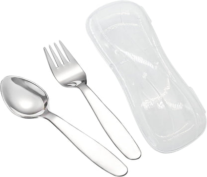 3 Pieces Children Fork Spoon Knife Set with Travel Case for Lunch Box, 18/8 Stainless Steel Kids Silverware Flatware Set Kids Utensil Set for Picnic (Fork Spoon Knife)