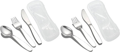3 Pieces Children Fork Spoon Knife Set with Travel Case for Lunch Box, 18/8 Stainless Steel Kids Silverware Flatware Set Kids Utensil Set for Picnic (Fork Spoon Knife)