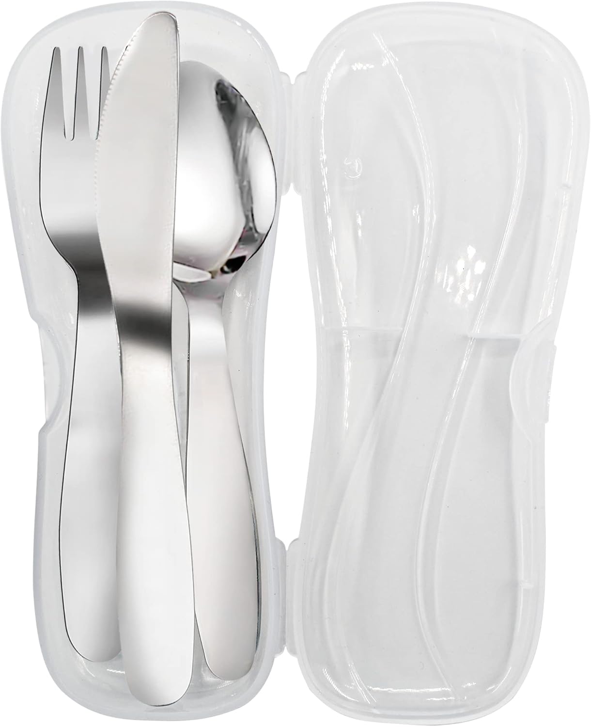 3 Pieces Children Fork Spoon Knife Set with Travel Case for Lunch Box, 18/8 Stainless Steel Kids Silverware Flatware Set Kids Utensil Set for Picnic (Fork Spoon Knife)